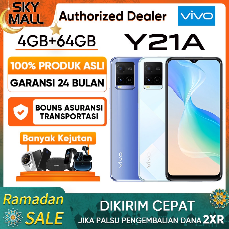 Vivo Y21S RAM 4GB+1GB Extended ROM 128GB Garansi Resmi hp Vivo Y21 RAM 4GB+ 1GB Extended ROM 64GB 2021 Original Handphone murah promo COD Gratis Ongkir Cicilan Kredit hp banget cuci gudang hp vivo terbaru 2022 asli kredit tanpa dp 0% vivo y20s-1