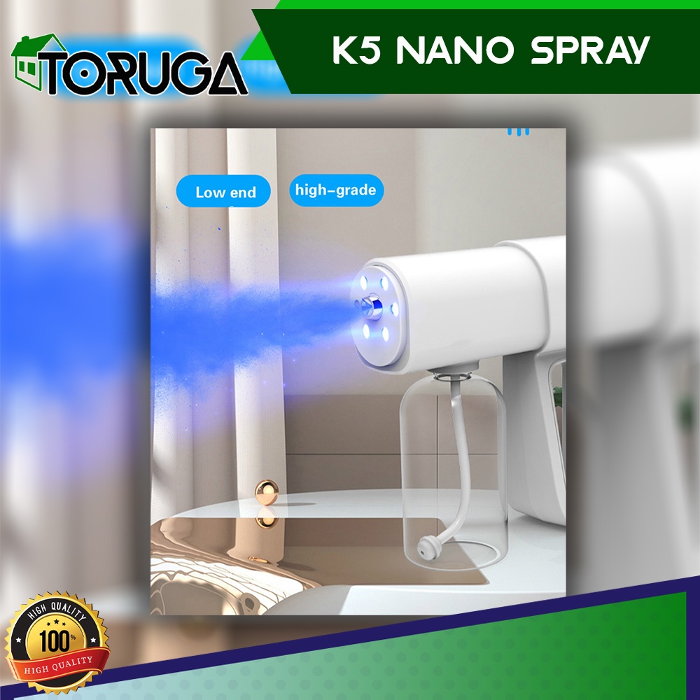 Nano Spray Gun K5 Disinfectan Alat Semprot wireless  Alkohol Antivirus Sterilisasi Disinfektan Portable UV Light 400Ml