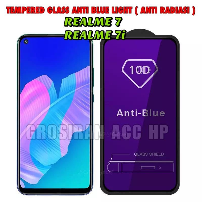 OPPO REALME 7 7i 7 PRO F1S A59 A33 2020 Tempered Glass Blue Light Anti Radiasi Blueray Full Lem 10D