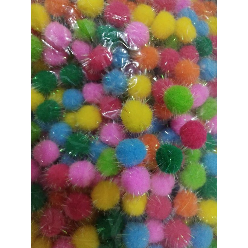 BOLA POM POM PREMIUM UK. 1.5 CM DAN 2 CM | KERAJINAN TANGAN