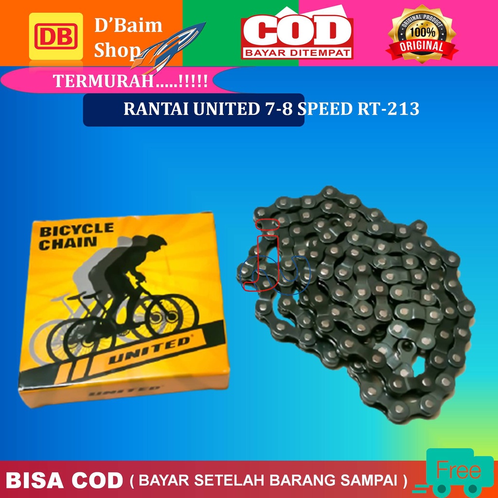 RANTAI SEPEDA GUNUNG MTB UNITED 7 SPEED RT 213