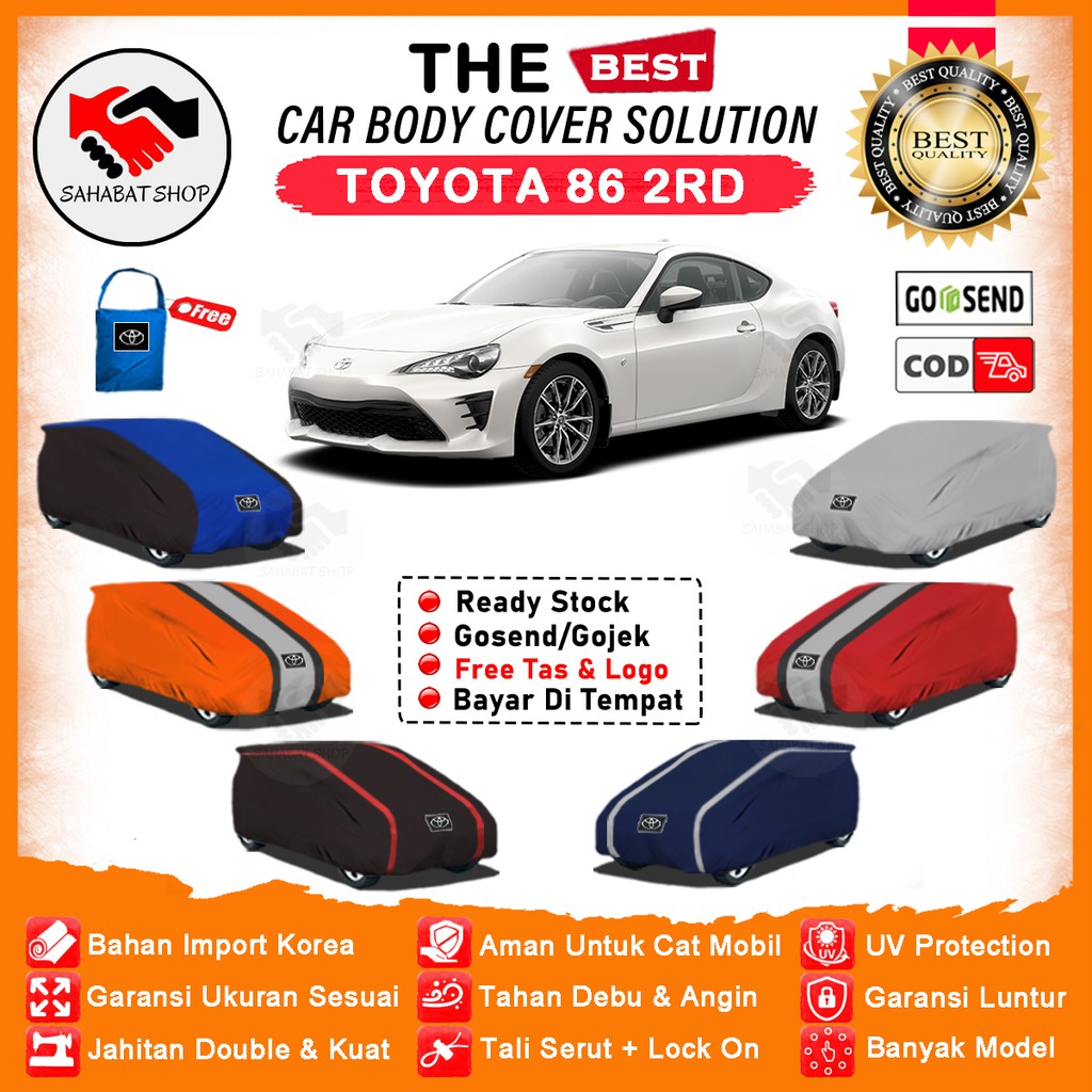 Sahabat Body Cover Mobil Toyota 86 / Sarung Penutup Toyota 86 2RD Outdoor / Selimut Mantel Tutup Pelindung Jas Mantol Kerudung Kelambu Terpal Tutupan Pembungkus Kerodong Bungkus Mobil Sedan Toyota 86 Waterproof Anti Air Model Orange