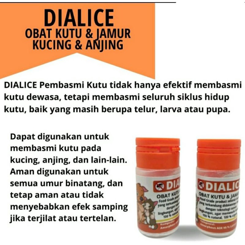 DIALICE Obat Kutu Kucing Anjing Kelinci 100% FOOD GRADE