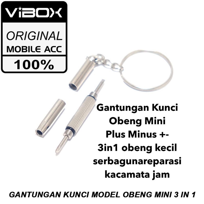 Gantungan Kunci vibox Obeng Plus Minus Mini 3in1 obeng kecil serbaguna obeng reparasi kacamata jam universal