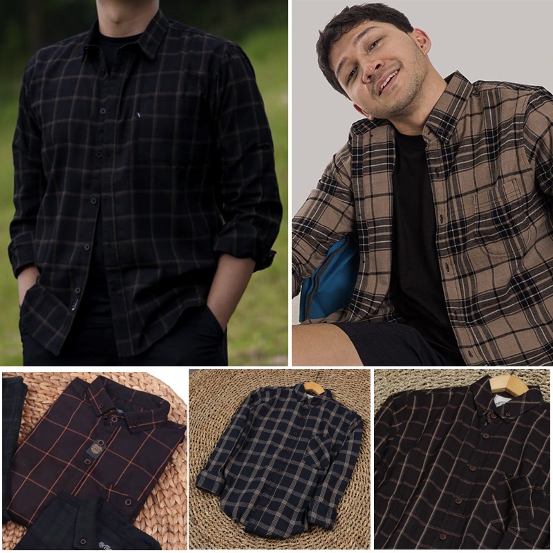 (New - COD) KEMEJA FLANEL PRIA WANITA LENGAN PANJANG Kameja Hem  KOTAK KOTAK BRILL EIGHTY EIGHT jumb