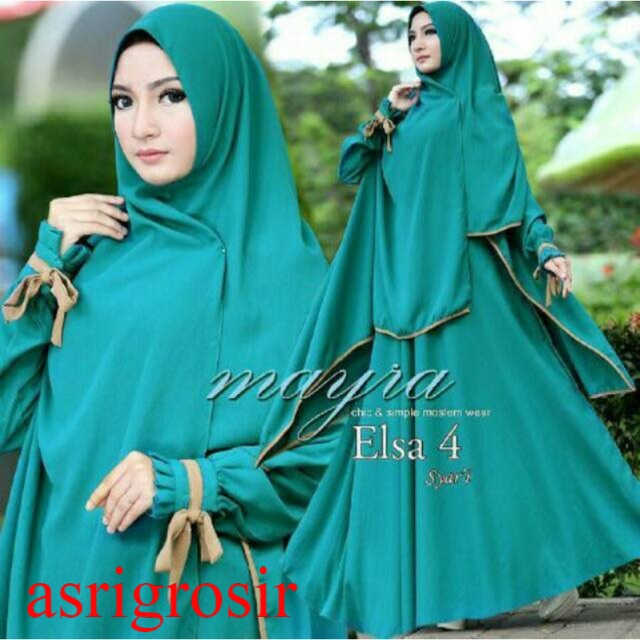 Gamis Polos Jersey Syari Set Elsa 4 Mayra