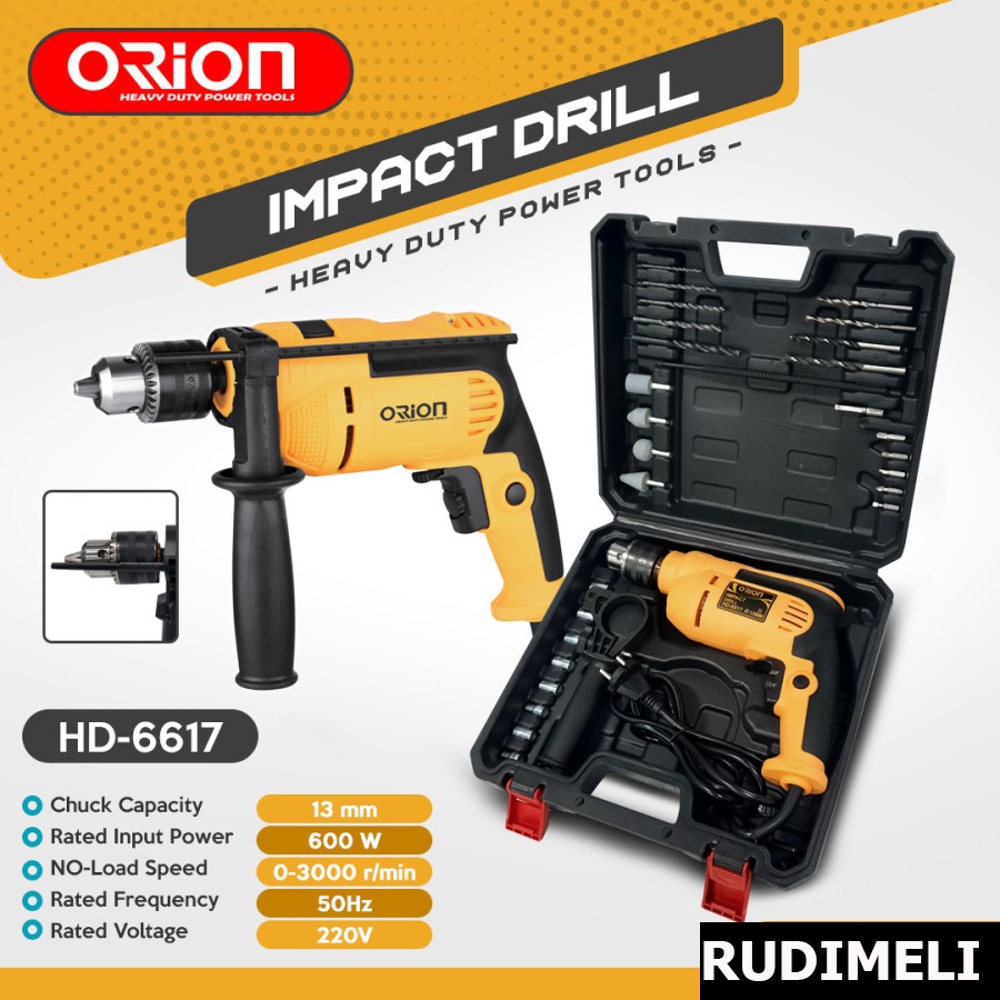 Mesin Bor Listrik LENGKAP DENGAN KOPER Impact Drill Listrik Orion HD-6617