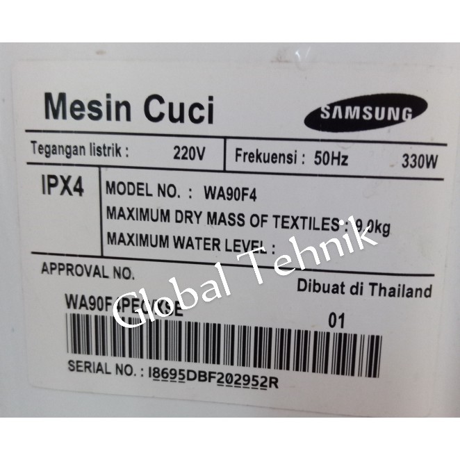 MOTOR DRAIN MESIN CUCI SAMSUNG FULL AUTOMATIC  9.0 KG  WA90F4