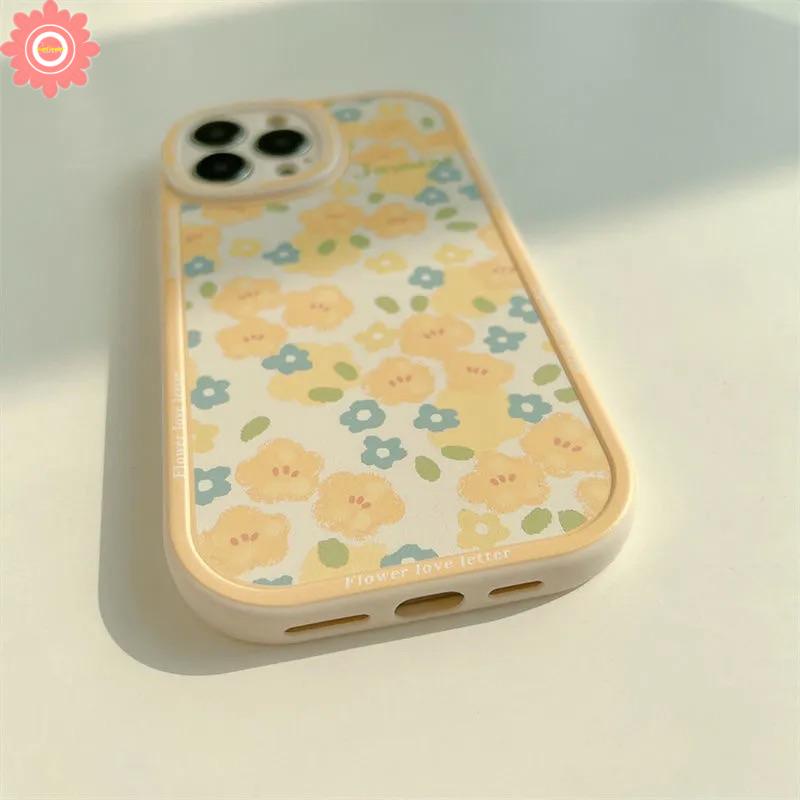 Soft Case TPU Motif Bunga Kuning Retro Untuk IPhone 7 8 Plus 12 13 11 Pro Max X XR XS Max 6 6s 7 Plus 8 Plus SE 2020