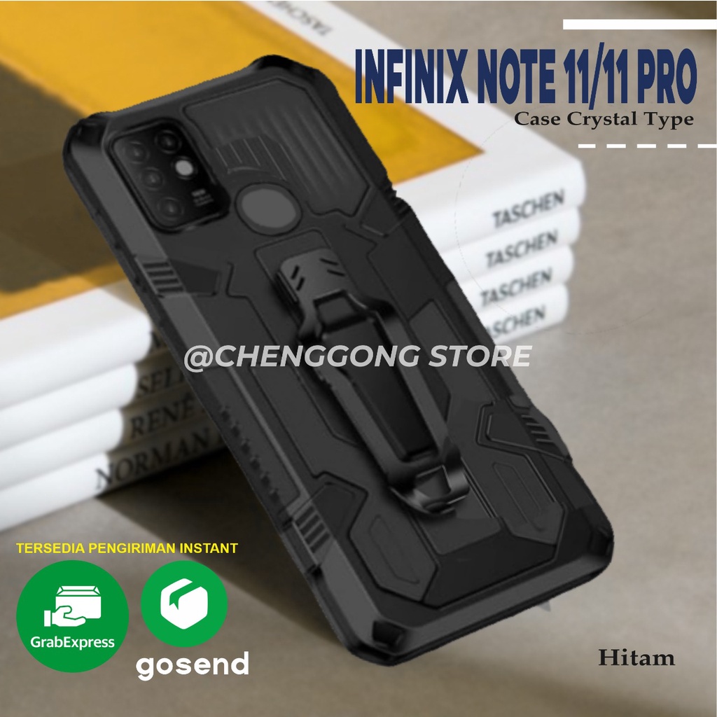 Case Robot I Crystal Infinix Note 11/11 Pro Kickstand Standing Robot