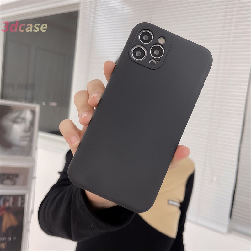 Casing Compatible For IPhone 11 12 13 PRO MAX 11 12 13 mini 6 7 6S 8 Plus X XR XSMAX Se 2020 6SPlus 7Plus 6Plus 8Plus XS A16 A15 A7 A5S Y20 Y12 Motif Pretty Solid Color Color Mixing Straight Edge Soft Case Cover