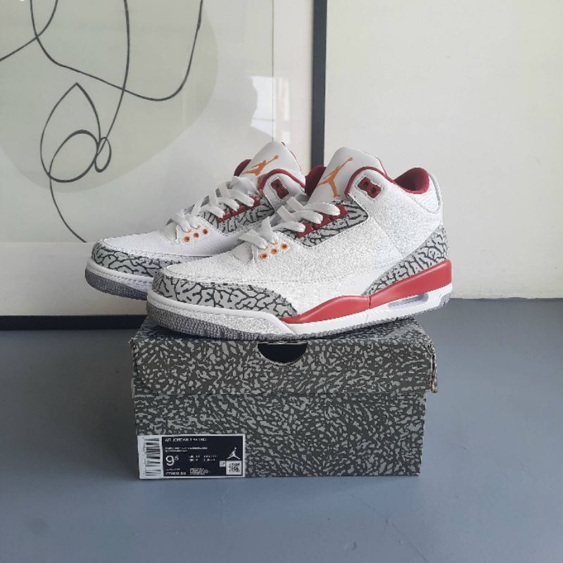 Jordan 3 Retro Cardinal Red (Original Material 100%)