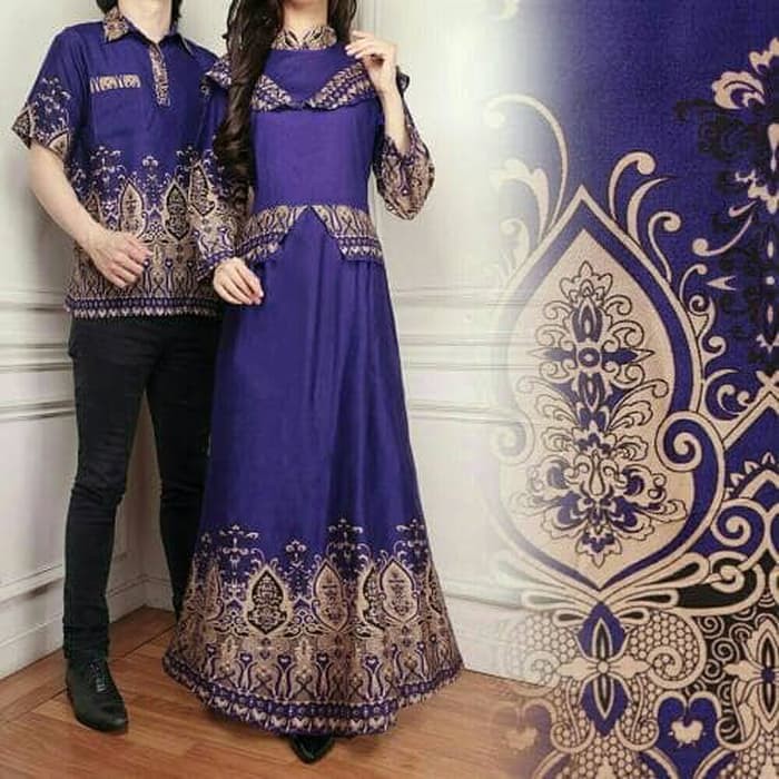 Pakaian couple  Couple Batik Caca Ungu