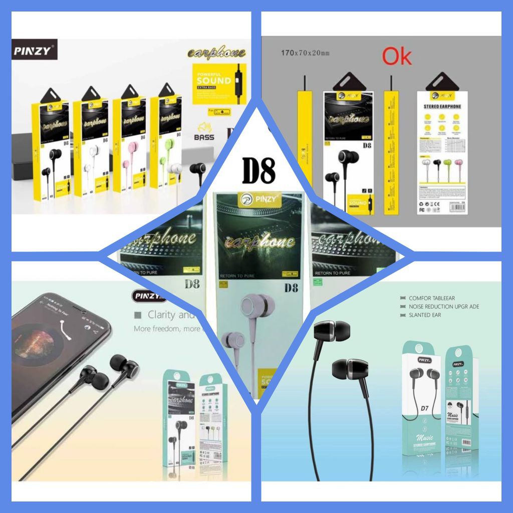 KUALITAS TERBAIK  HEADSET PINZY ORIGINAL D8 BASS