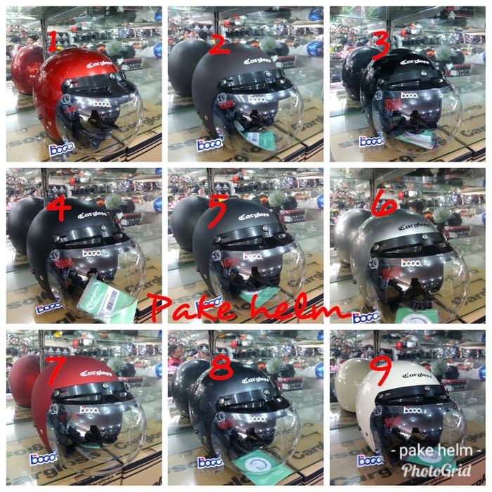 HELM CARGLOSS RETRO + KACA BOGO CEMBUNG BENING ORIGINAL