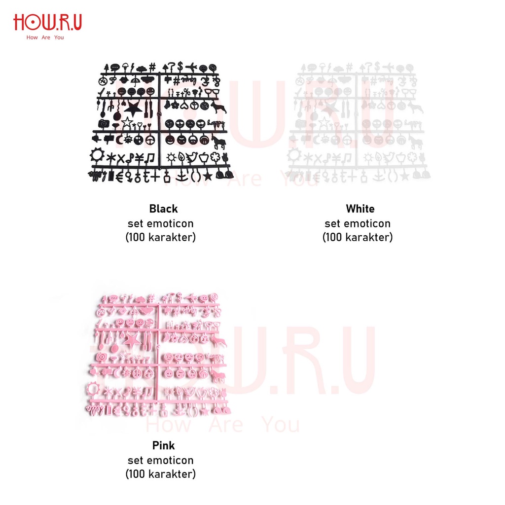 HOW.R.U | 2-5cm - Huruf Tambahan untuk Letter Board / Papan Nama Bayi / Menu Cafe / Properti Foto