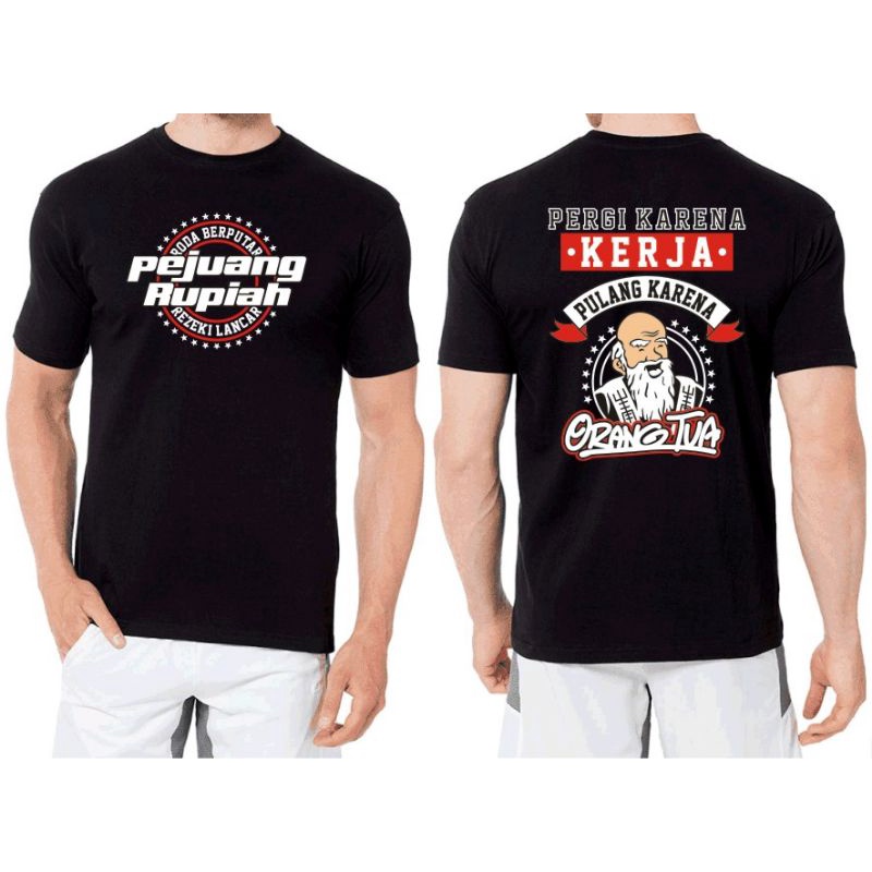 NEl-FASHION LENGAN PENDEK/KAOS PRIA/KAOS DISTRO/T-SHIRT PERGI KARENA KERJA FIT L-XL