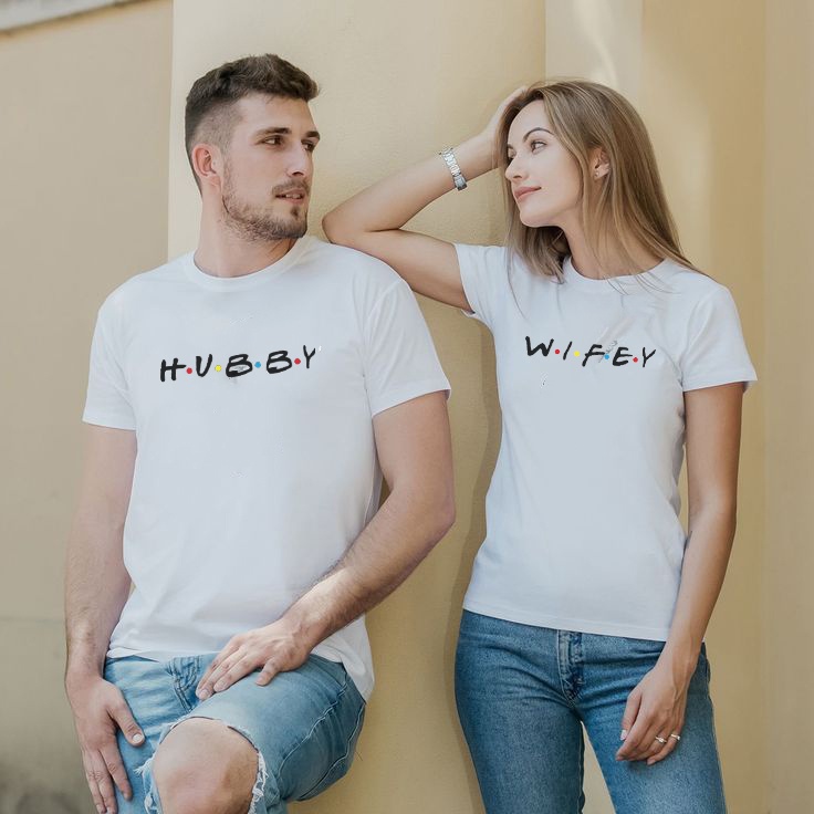 kaos couple polosan hitam putih baju pasangan quites simple suami istri hubby wifey friends