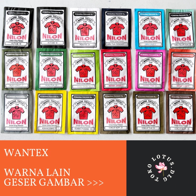 Wantex wantek wenter pewarna pakaian cap nilon 18 warna (BACA DESKRIPSI PRODUK)