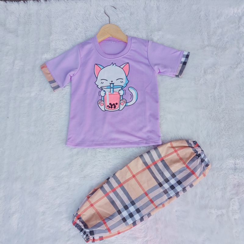 CAT BOBA Setelan Anak Boba Setcel Baju Anak Boba