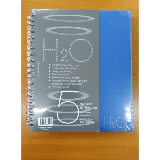 

GRANDLUXE MONOLOGUE H2O QUARTO 5 SUBJECT TWIN WIRE NOTEBOOK