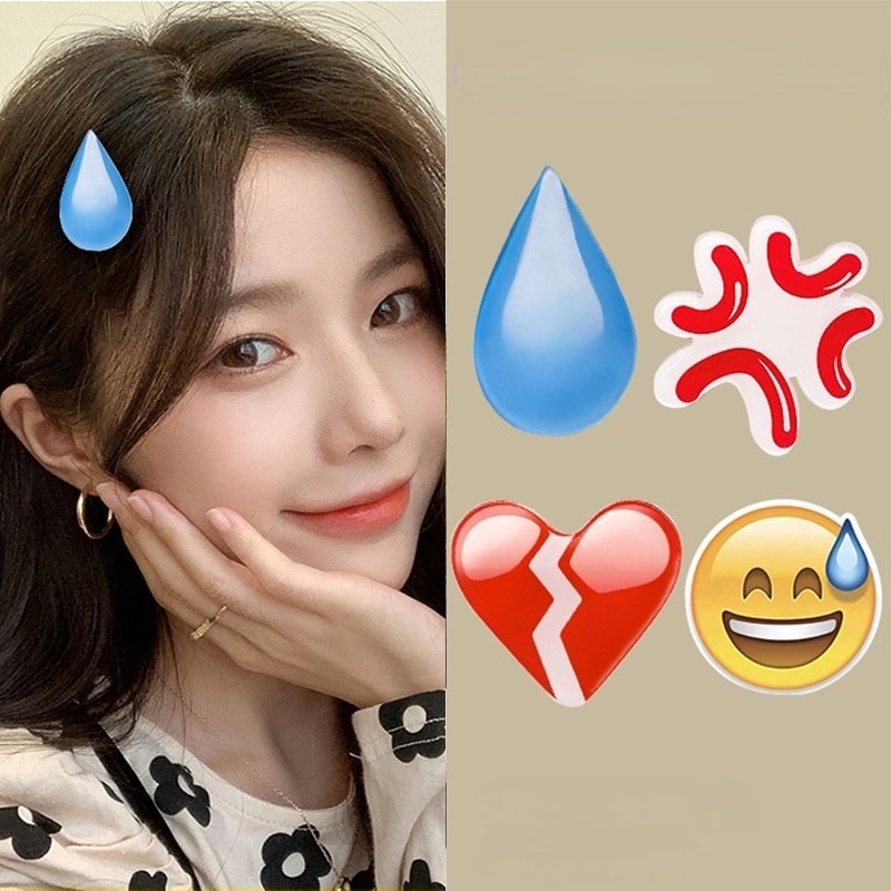 [ACKER] Jepit Rambut Emoji Tetesan Air Mata Korea Baru Untuk Gadis