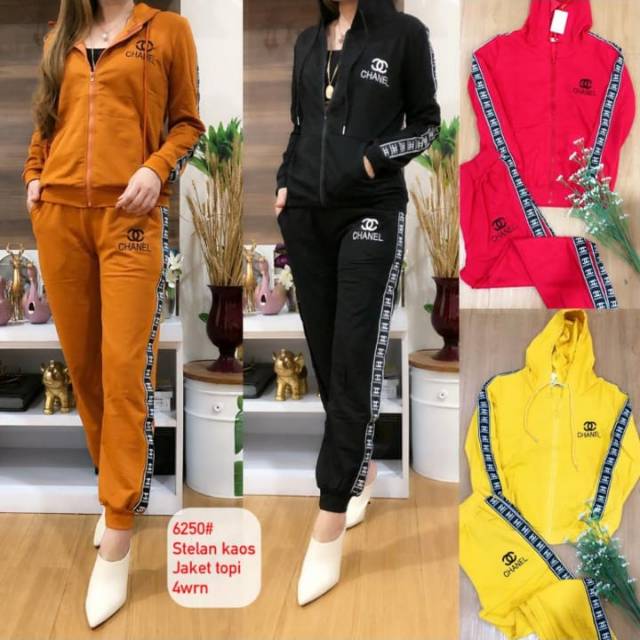 Stelan topi seleting list chanell 6250