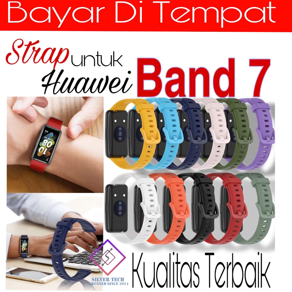 Silvetech Strap kompatible Huawei band 7 model Original Strap Band 7 aneka Warna Premium Quality