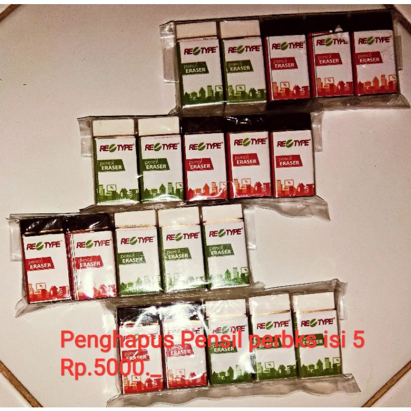 

Penghapus Pensil Re Type perbks isi 5 pcs
