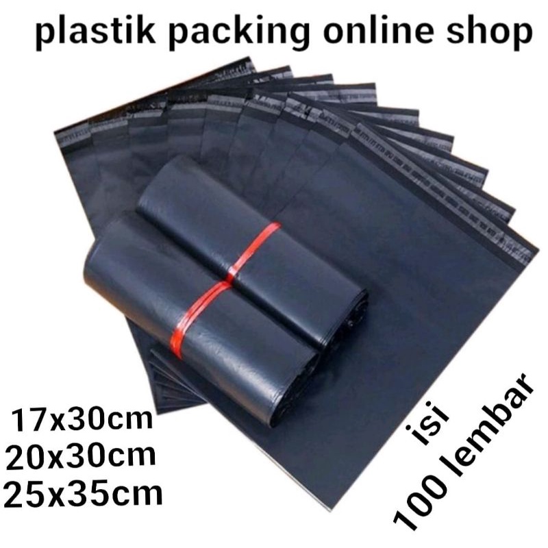 

plastik polymailer hitam 100 lembar plastik packing ollshop