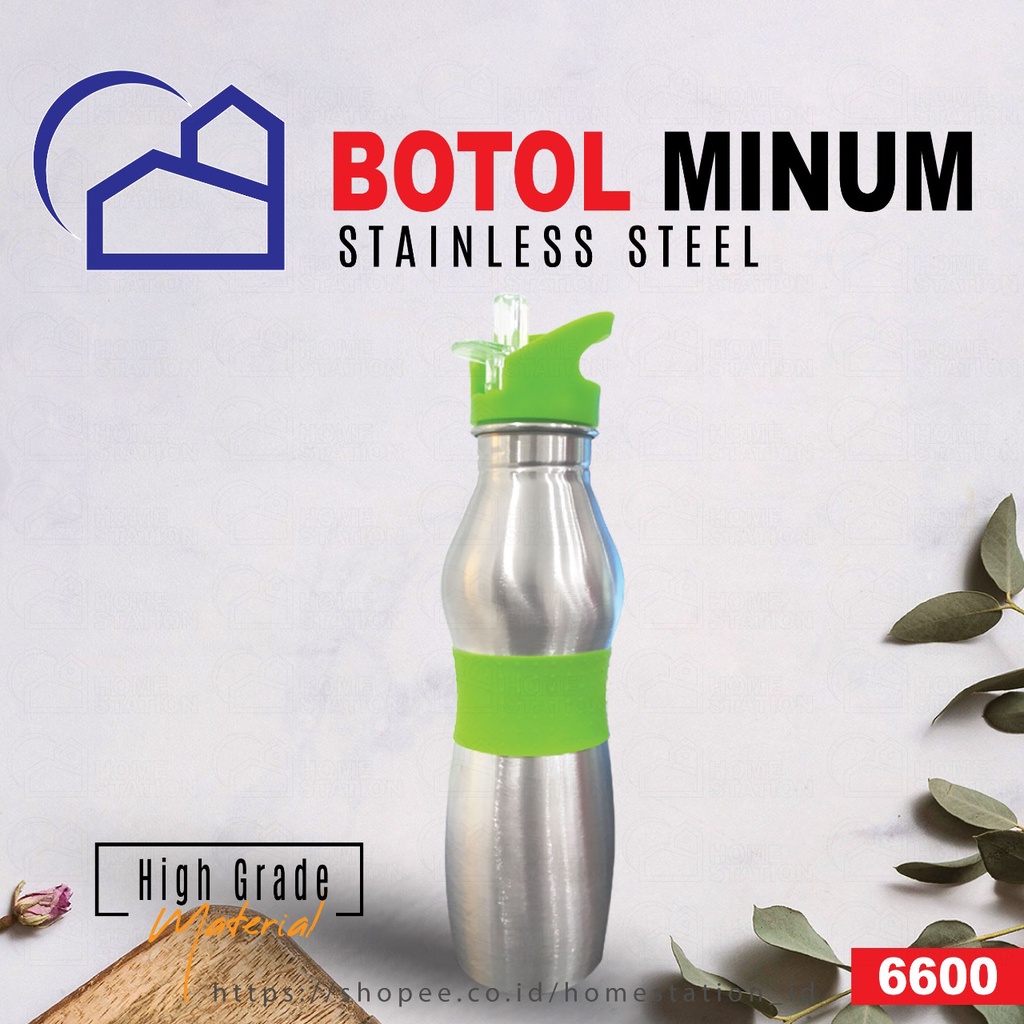 Botol Minum Stainless Steel / Stainless Steel Sports Water Bottles + Leak Proof Cap Gym Canteen Tumbler Water Bottle / Botol Minum Stainless Steel 700 mL 6600