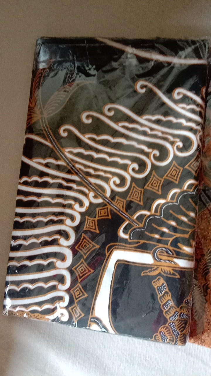 (best Seller) Kain Batik Solo Motif Wayang Warna Dasar Hitam