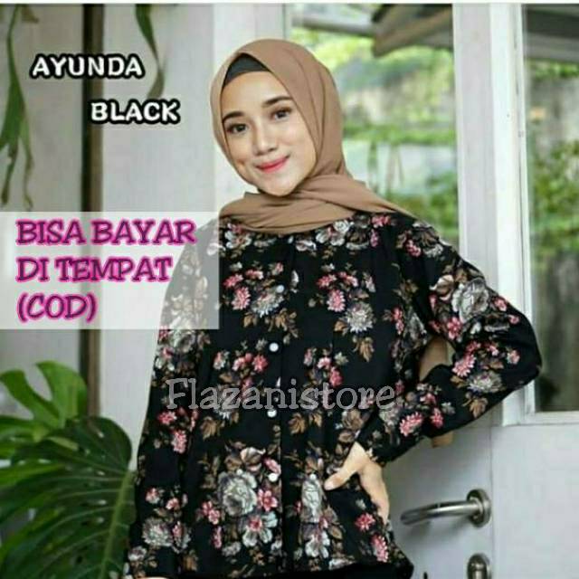 Setelan Kemeja Monalisa Motif  AYUNDA BLACK dan Celana  