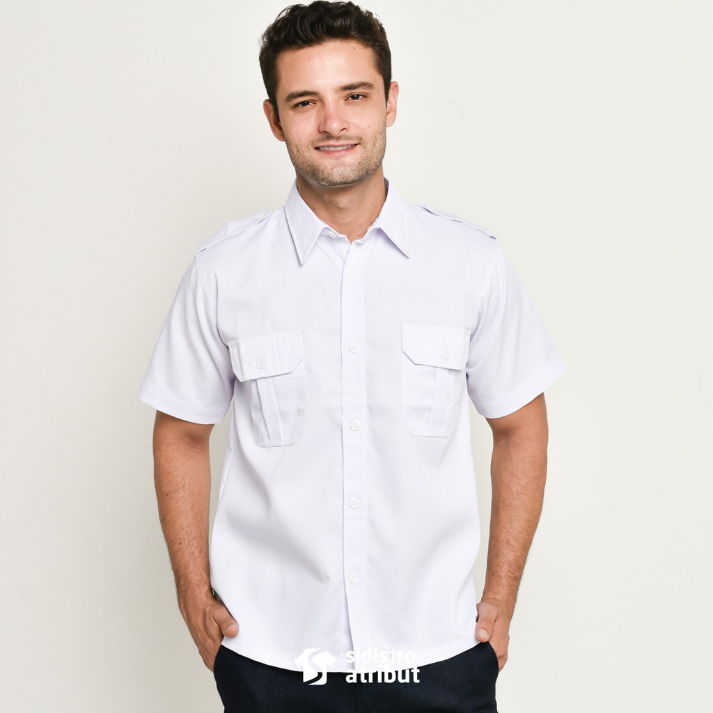 KEMEJA KERJA KANTOR LENGAN PENDEK PRIA PUTIH - KEMEJA PUTIH PENDEK - KEMEJA KANTOR PUTIH PENDEK