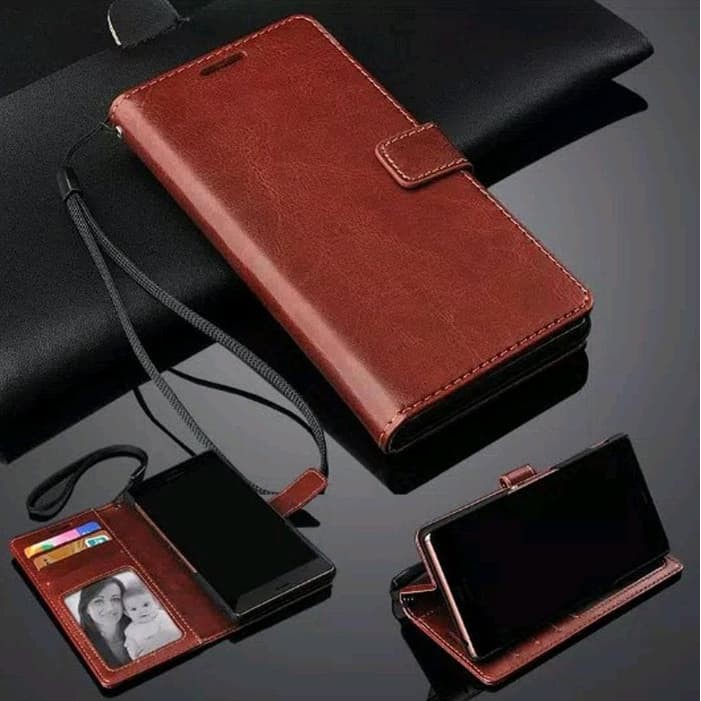 Leather Flip Cover Realme 6 / Realme NARZO  - Case Casing Sarung Kulit Dompet