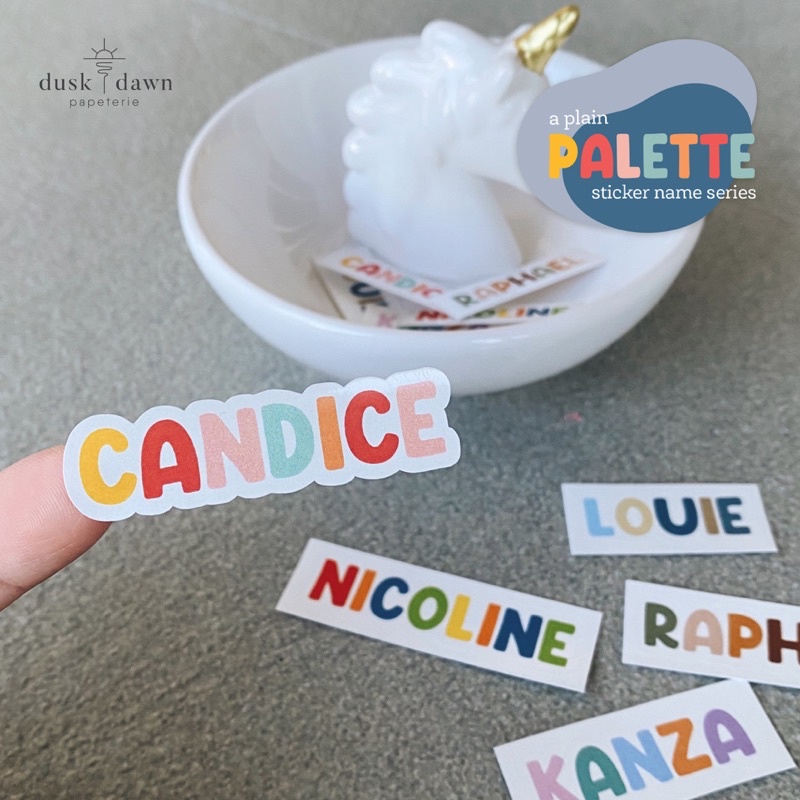 

A PLAIN PALETTE - Name Sticker Waterproof Series