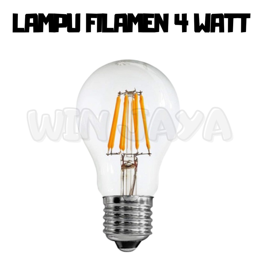 LAMPU PIJAR 4 WATT BOHLAM FILAMEN WARM WHITE LAMPU GANTUNG HIAS CAFFEE