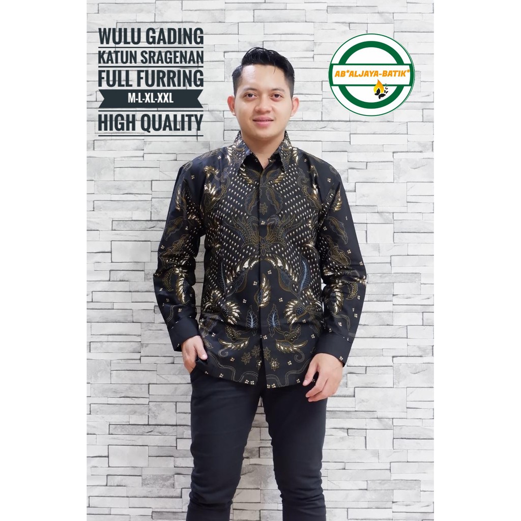 WULU GADING ALJAYA KEMEJA BATIK SOLO PRIA LENGAN PANJANG PENDEK LAPIS FURING ATASAN PREMIUM MODERN KATUN HALUS KAPAL KNDAS BABON ANGKREM ARJUNA KETAMAN ABANG KEMBANG WARNA MERAK  KAWUNG ROGO  MANUK TUMPUK LAKSAMANA ELANG BRAMANTYA BANYU ABANG AJI IJO BIMA