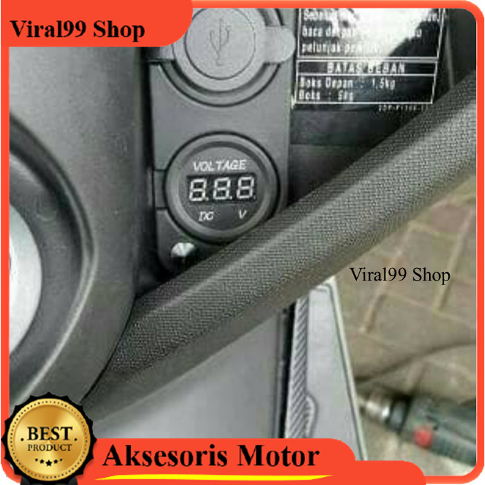 Voltmeter Motor Charger Aki Digital Waterproof