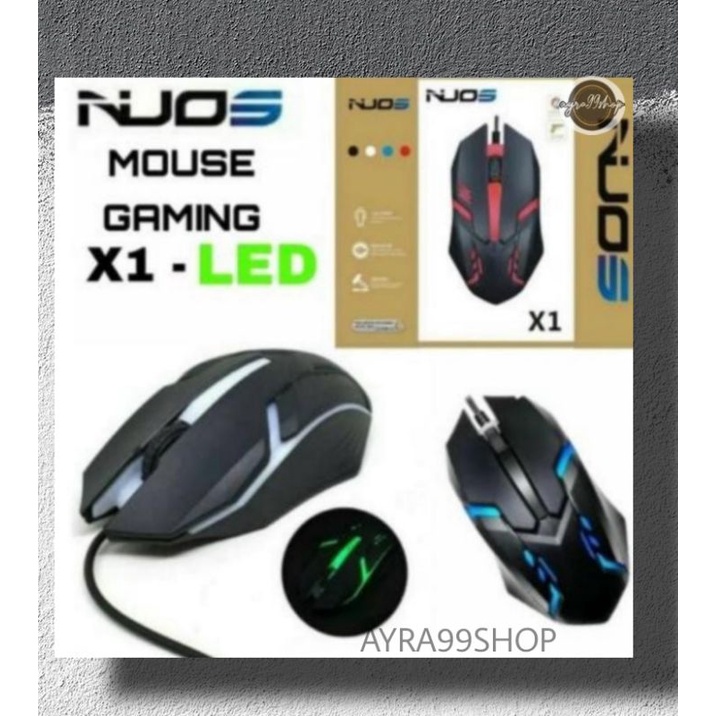 Mouse Gaming Nuos LED RGB X1 Kabel Wired