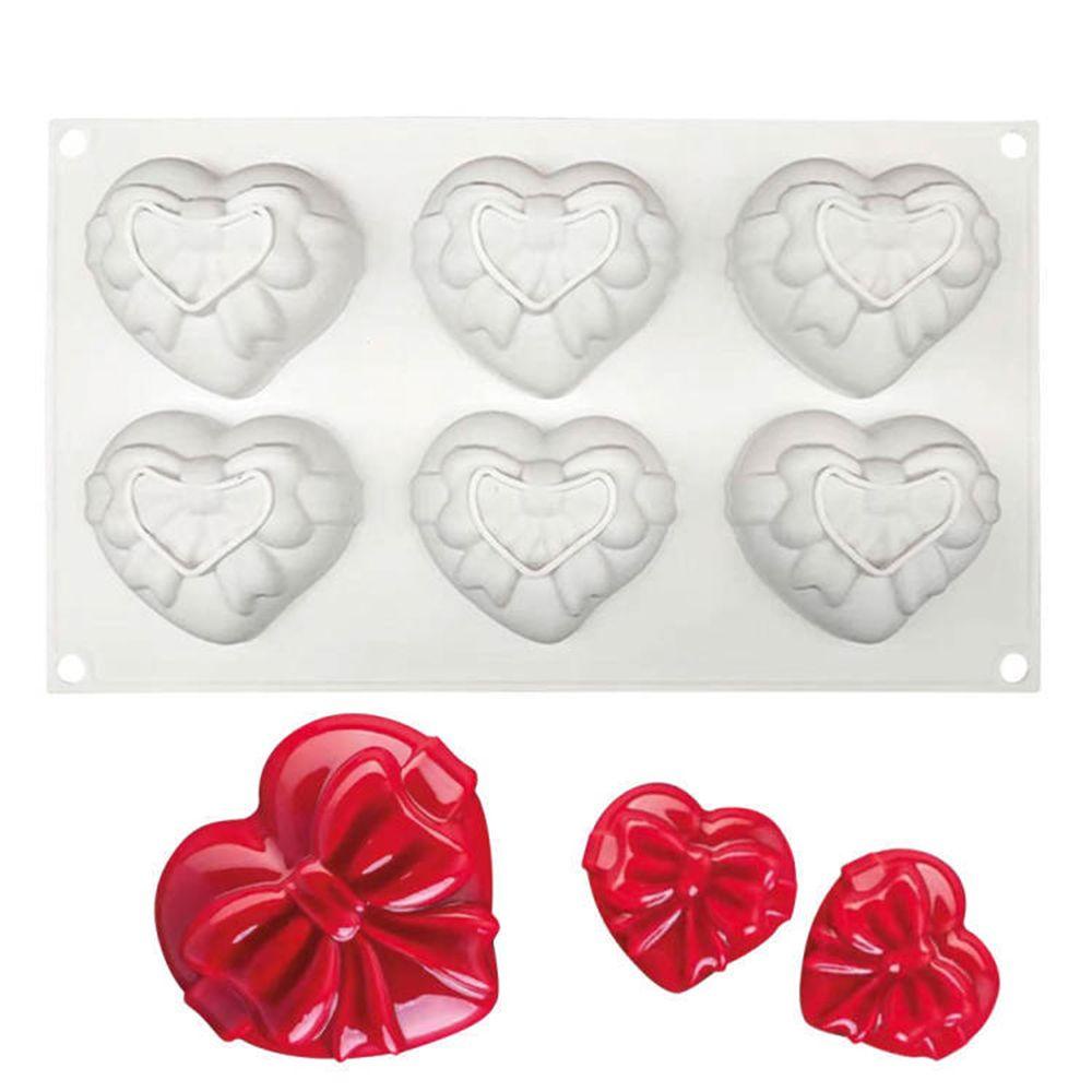 R-flower Bow Heart Shaped Baking Tool Cetakan Kue Sabun Membuat Hari Valentine Mousse Mould