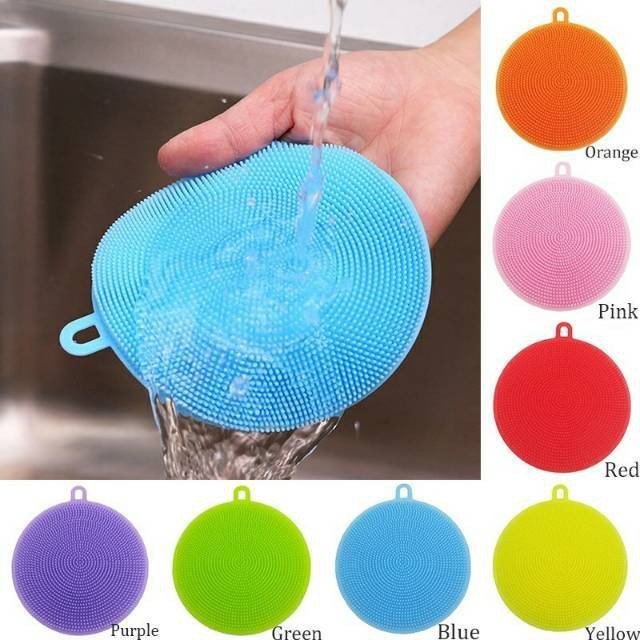 BABEE - SPONS CUCI PIRING SILICONE WARNA WARNI / SPONGE CUCI PIRING ANTI PANAS ANTI LICIN