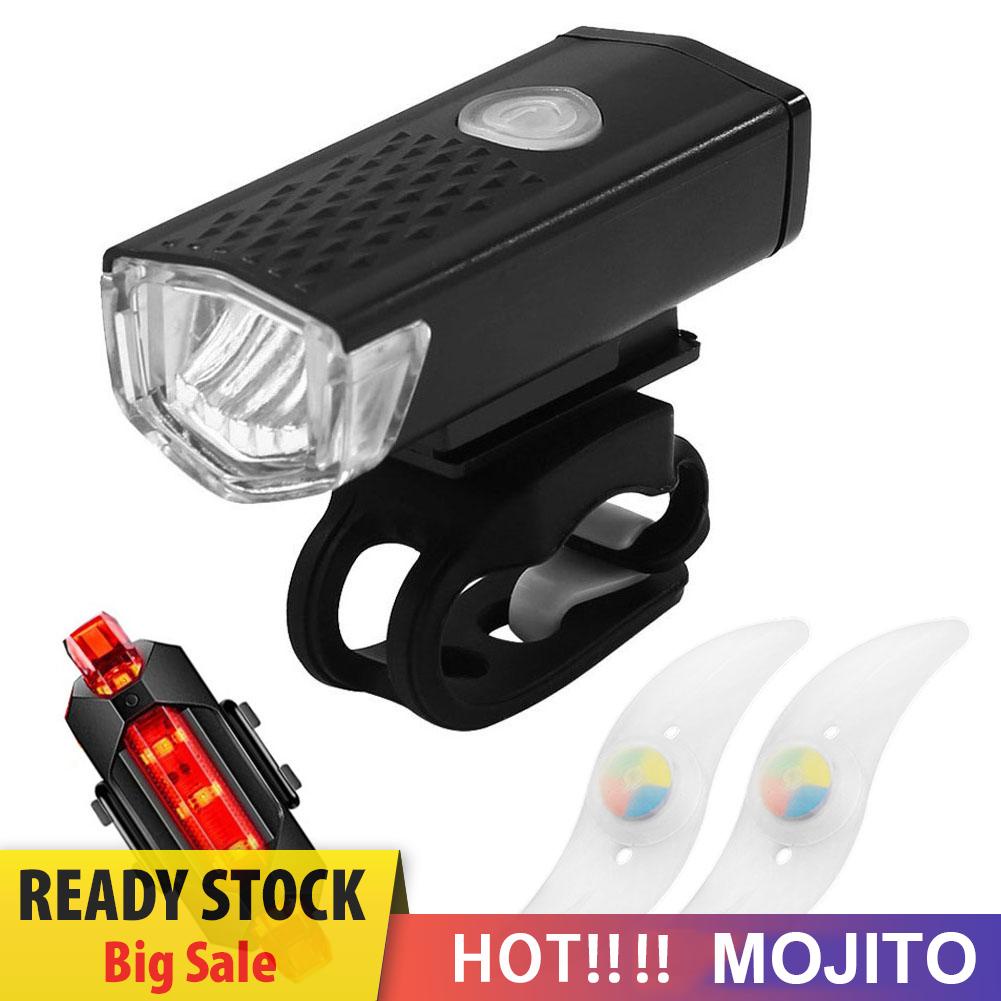 Lampu Depan / Belakang Led Usb Rechargeable Untuk Sepeda Mtb