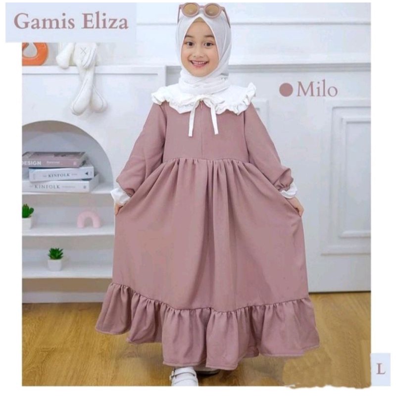 Gamis Dress Anak Perempuan Eliza Terbaru 3-5 tahun kekinian/Gamis Anak Terbaru Viral