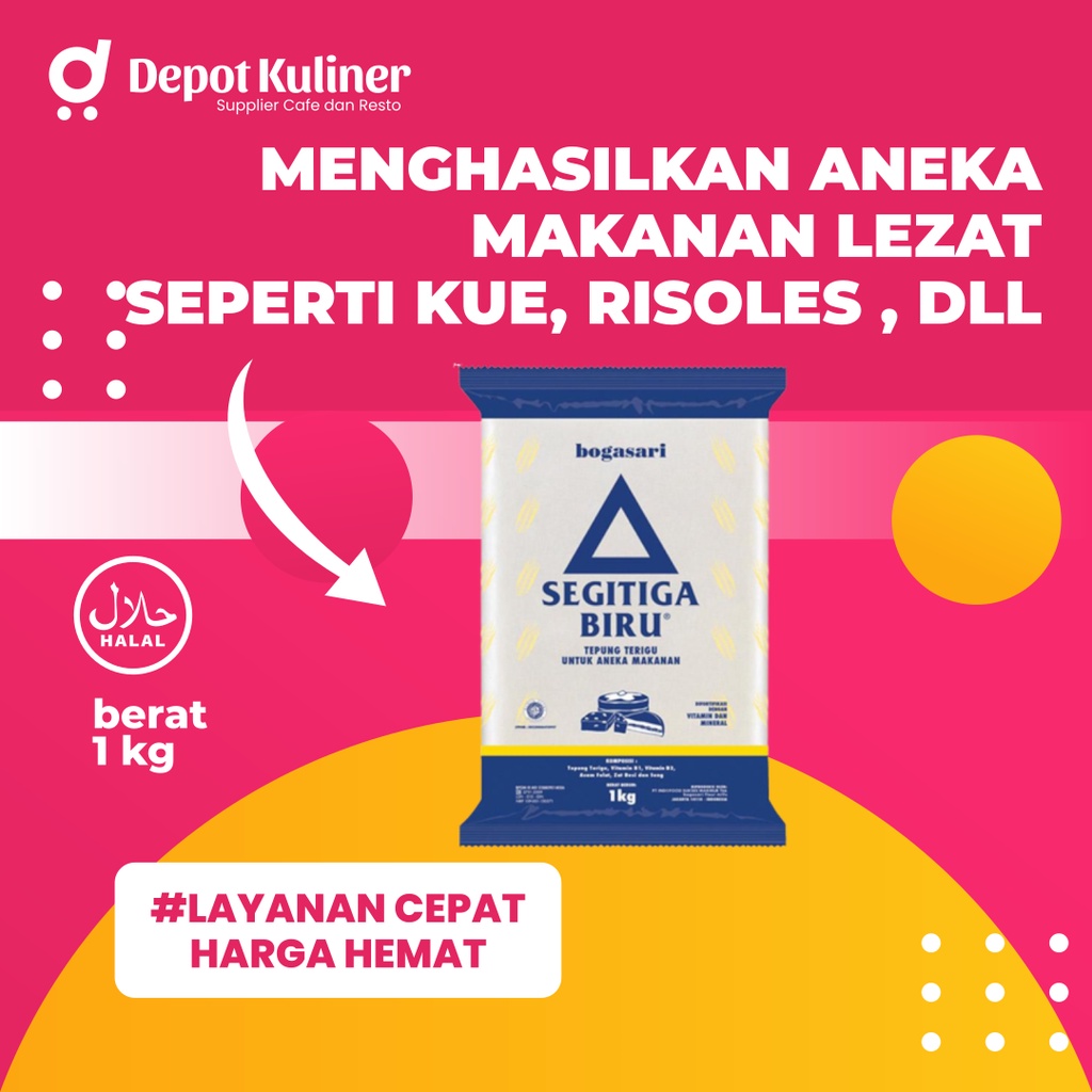 Tepung Segitiga Biru Transparan 1 kg