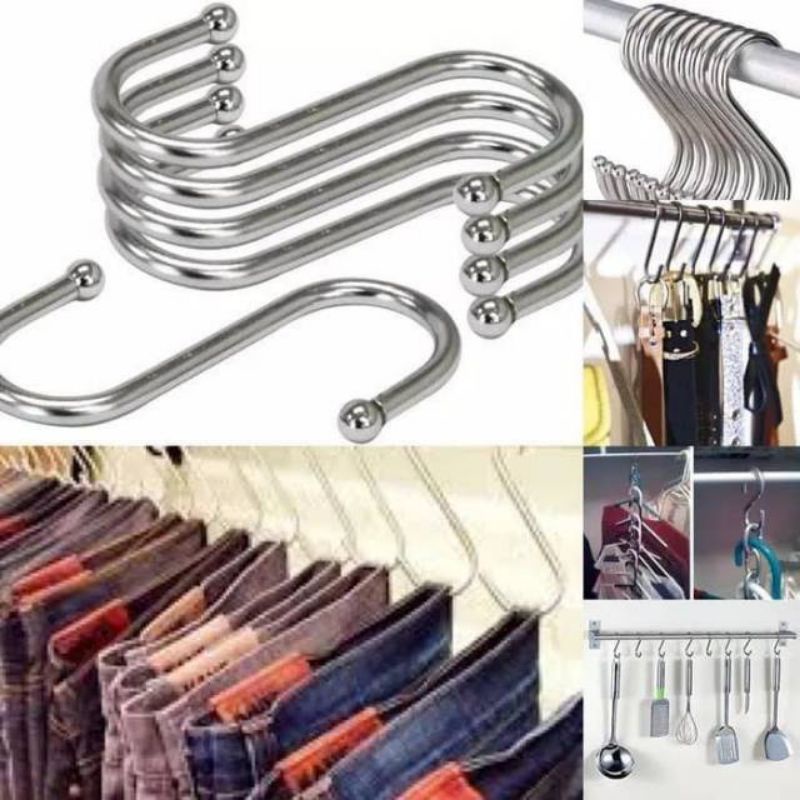 CANTELAN Gantungan Pengait PERABOTAN DAPUR STAINLESS GANTUNGAN HOOK MOTIF S SERBAGUNA