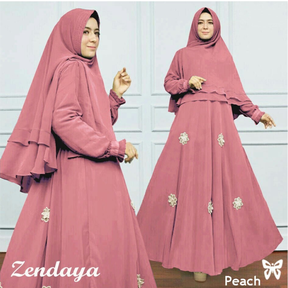 HOPYLOVY - Gamis Zendaya Syari Mutiara Tembak