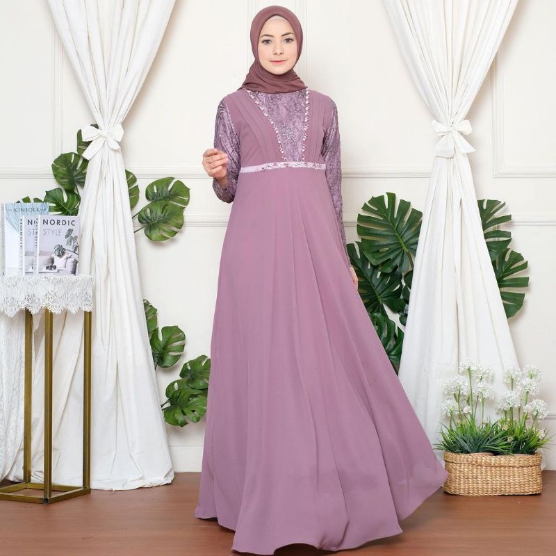 《 NEW, COD 》 NABILLA DRESS // GAMIS TERBARU // GAMIS SYAR'I CANTIK // GAMIS PESTA MEWAH & ELEGAN