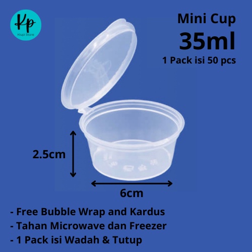 PLASTIK THINWALL MINI CUP CONTAINER - 35ml
