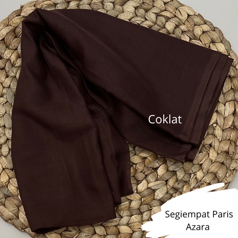 HIJAB SEGIEMPAT VOAL PARIS PREMIUM SIZE 110X110 WARNA COKLAT/COKLAT TUA